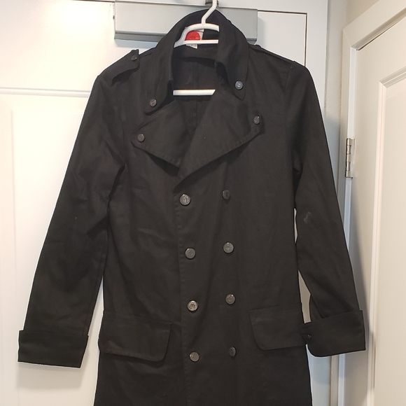 Full Length Denim Coat 1990s Goth Punk - Picture 2 of 6